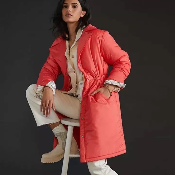 Anthropologie NWT Maeve Cinched Puffer Coat Size M. - Picture 8 of 13